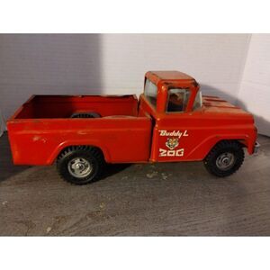 Buddy L Traveling Zoo Red Pick Up Truck Pressed Steel 1960's